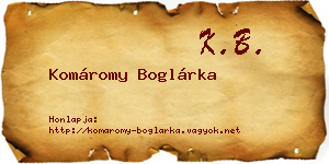 Komáromy Boglárka névjegykártya