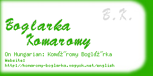 boglarka komaromy business card